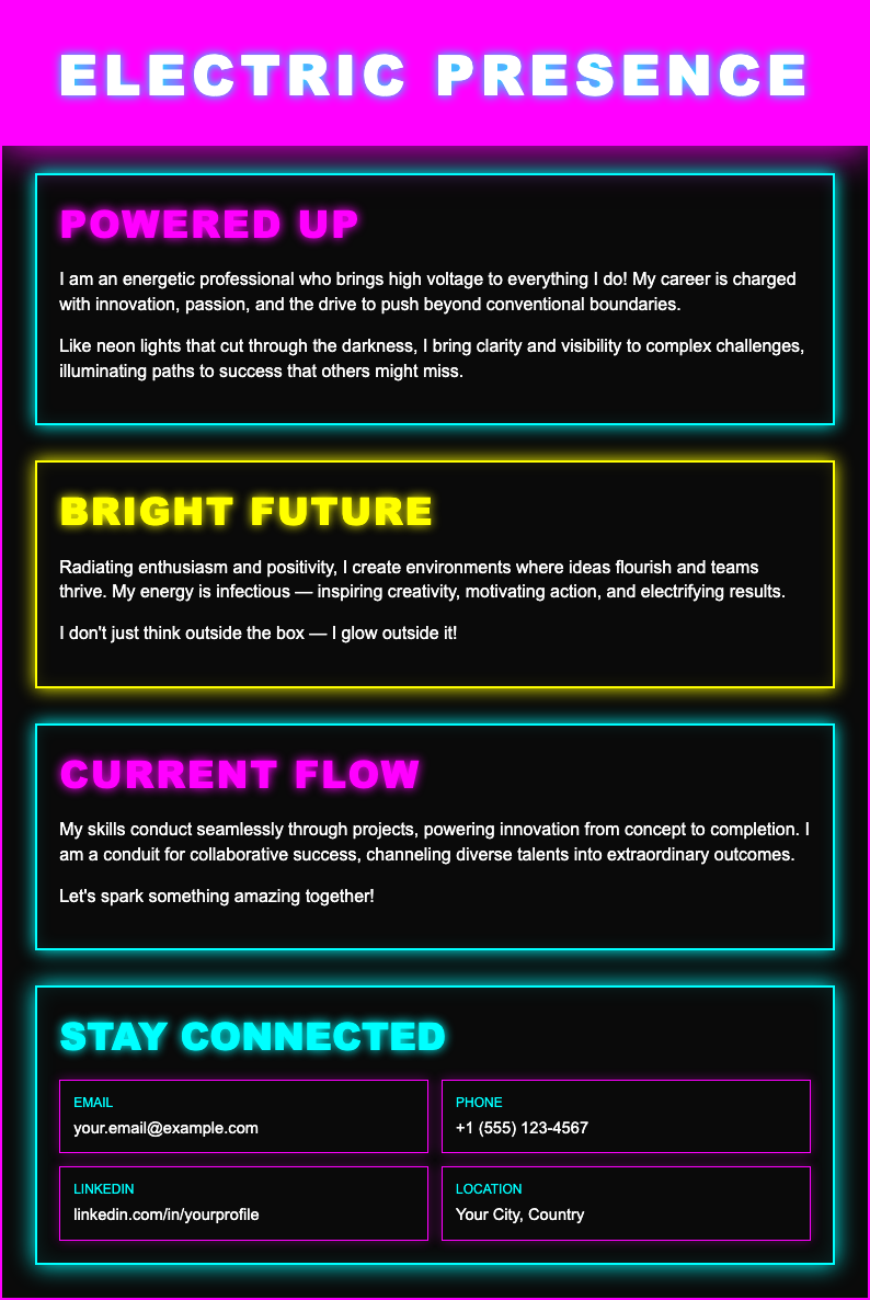 Neon bold self introduction